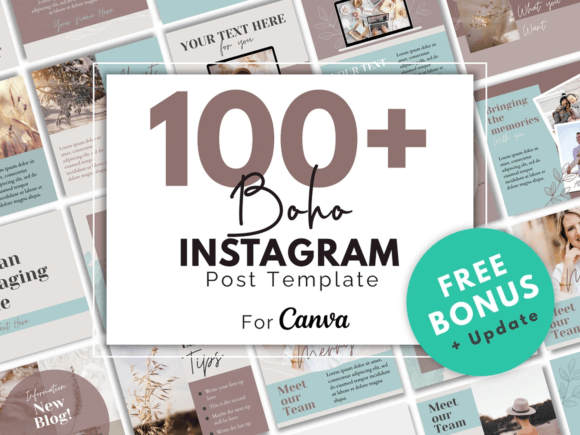 Boho Beauty Instagram Template Canva