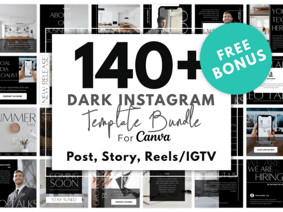Dark Instagram Template KIT BUNDLE