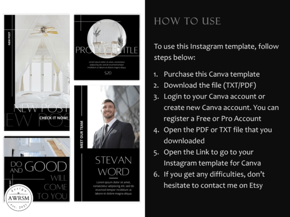 Dark Instagram Template KIT BUNDLE