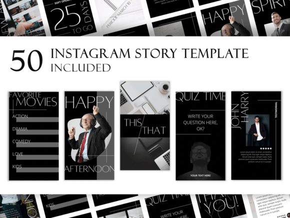 Dark Instagram Template KIT BUNDLE