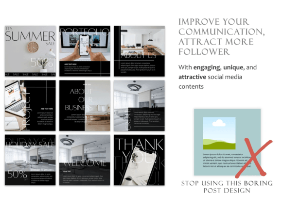 Dark Instagram Template KIT BUNDLE