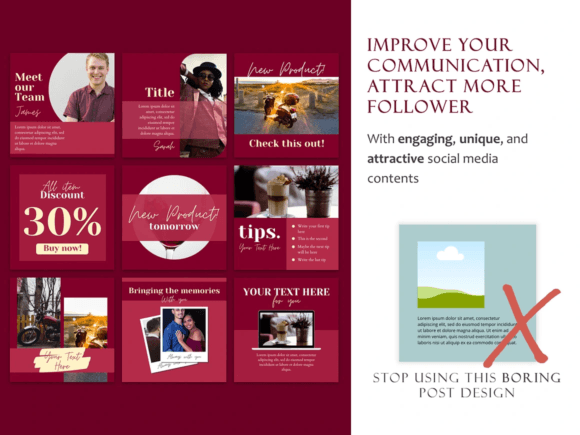 Beauty Burgundy Instagram Canva