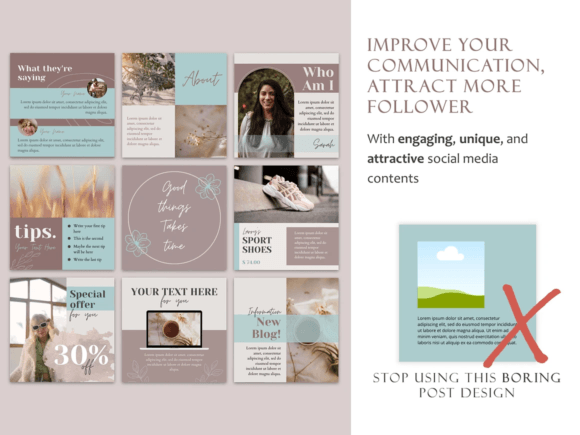 Boho Beauty Instagram Template Canva