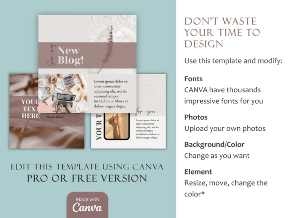 Boho Beauty Instagram Template Canva