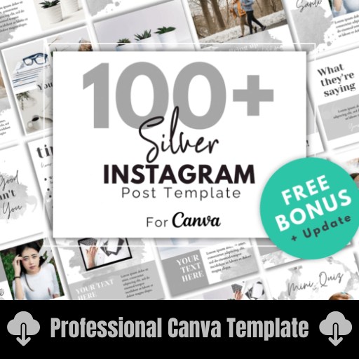 Silver Instagram Post Template Canva