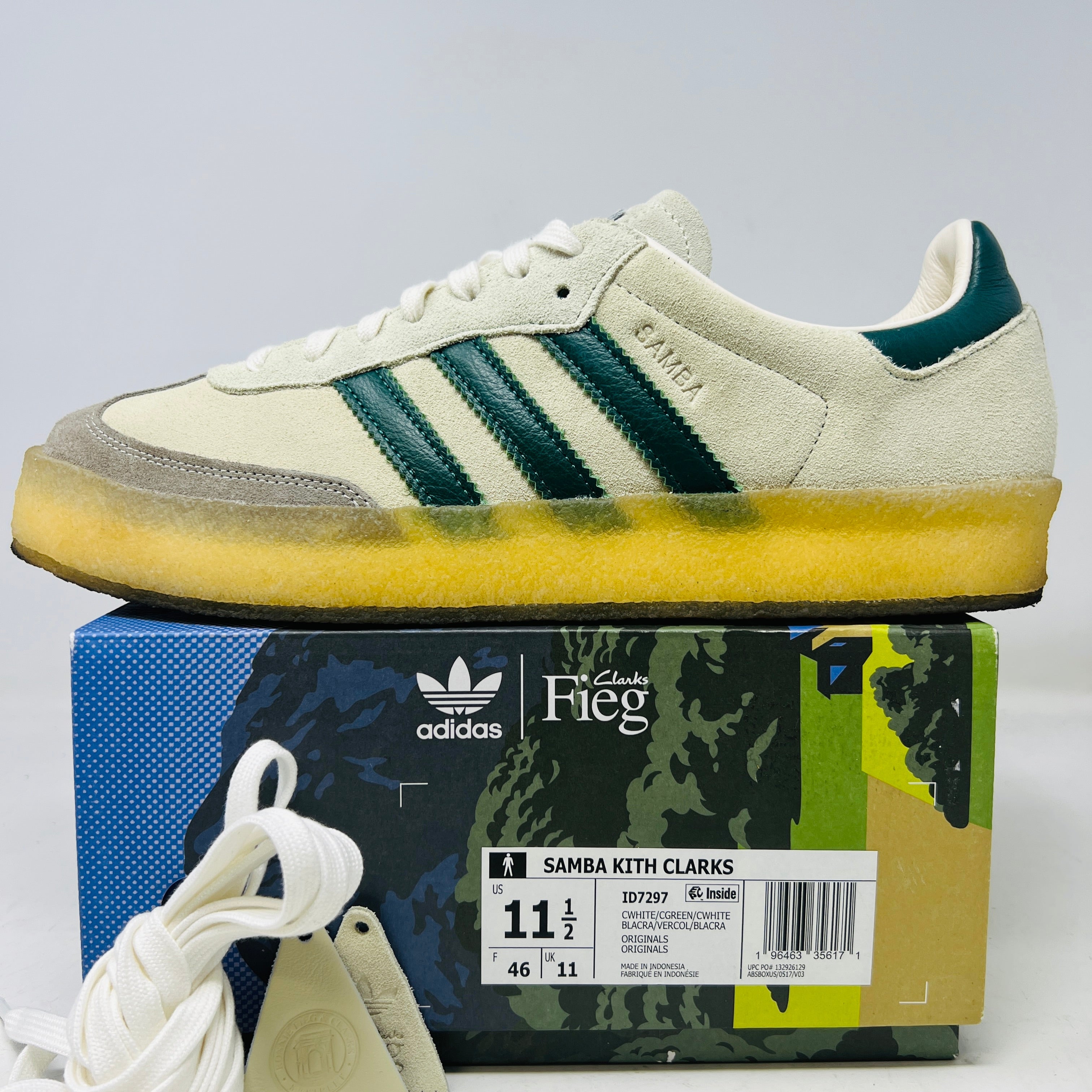 adidas Clarks 8th Street Samba by Ronnie Fieg Chalk White Green